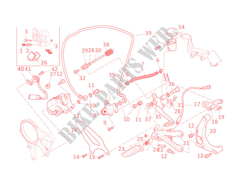 FRENO POSTERIORE per Ducati 1199 Panigale S 2012