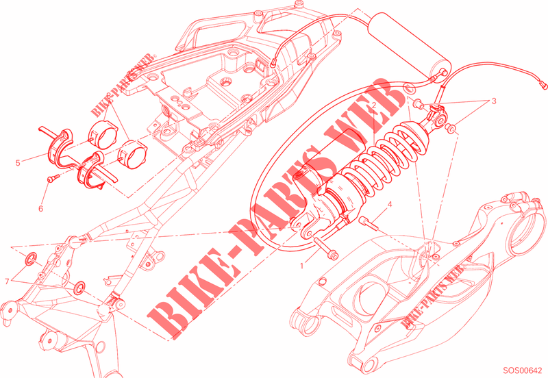 AMMORTIZZATORE POSTERIORE per Ducati Multistrada 1200 S Pikes Peak 2014