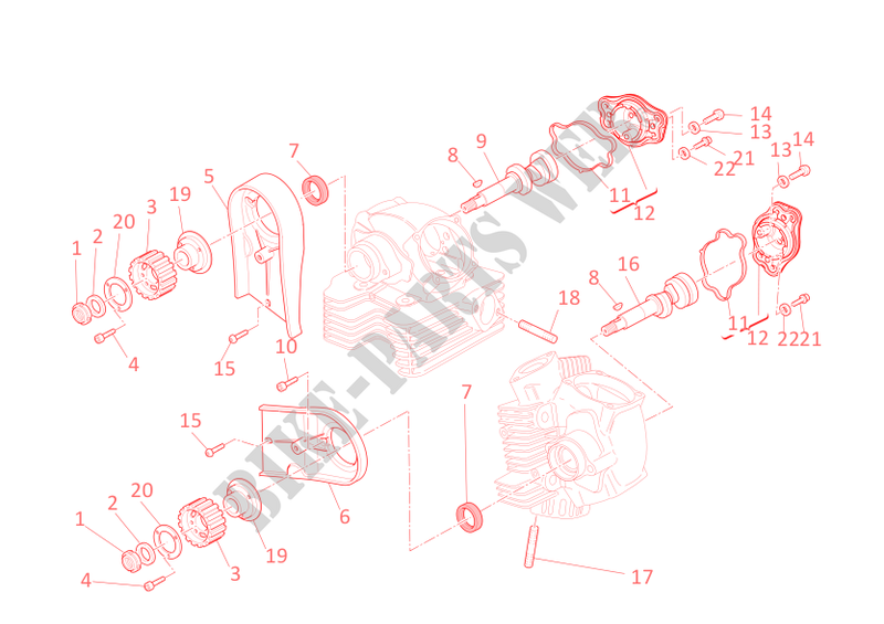TESTA: DISTRIBUZIONE per Ducati Hypermotard 796 2012