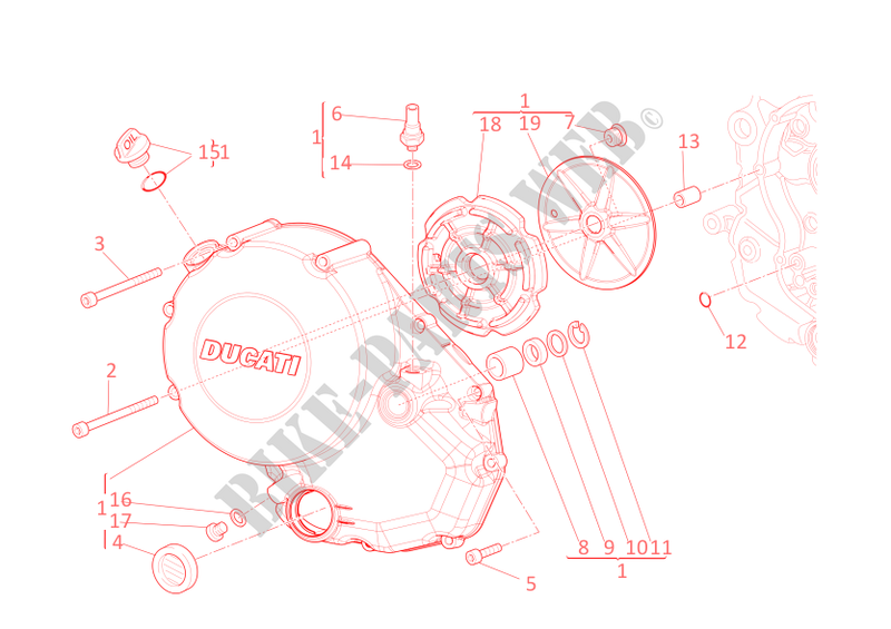 COPERCHIO FRIZIONE per Ducati Hypermotard 796 2011