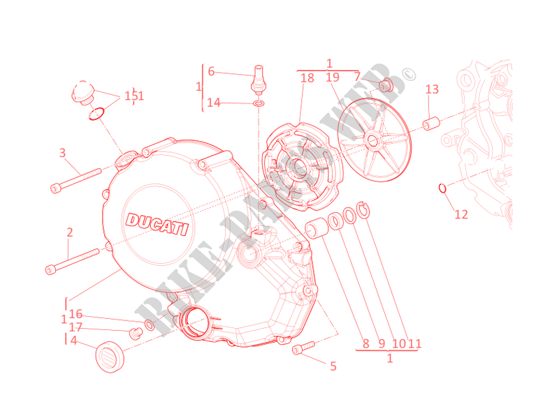 COPERCHIO FRIZIONE per Ducati Hypermotard 796 2010