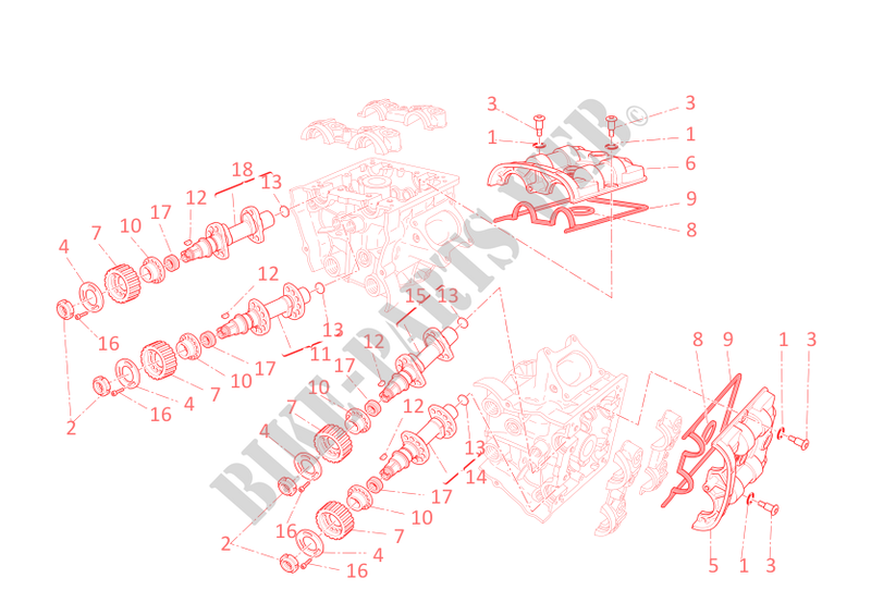 TESTA: DISTRIBUZIONE per Ducati Streetfighter 1098S 2013