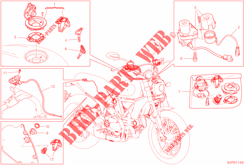 PARTI ELETTRICHE per Ducati Scrambler 800 Icon 2019