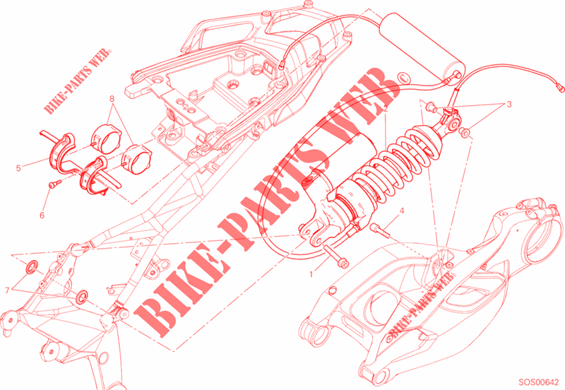 AMMORTIZZATORE POSTERIORE per Ducati Multistrada 1200 S TOURING D-AIR 2014