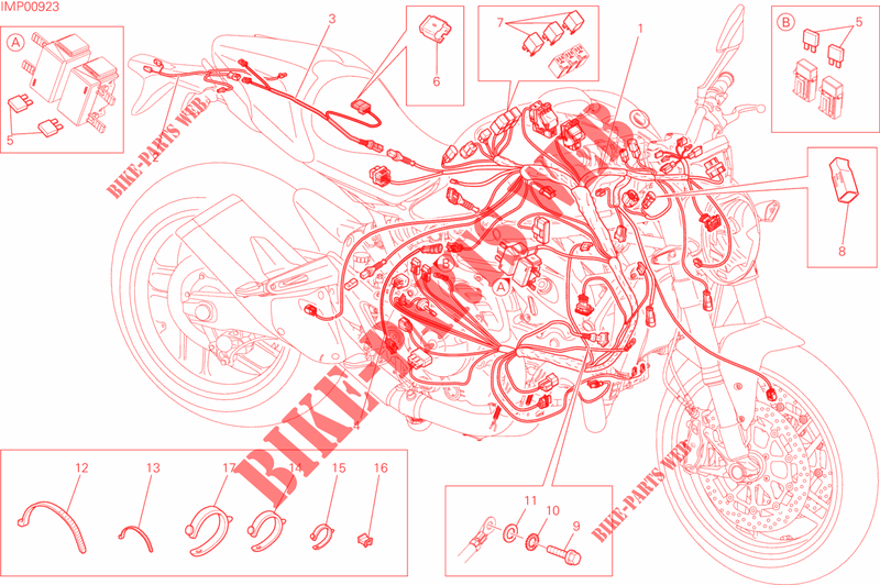 CABLAGGIO ELETTRICO per Ducati Monster 821 DARK 2015