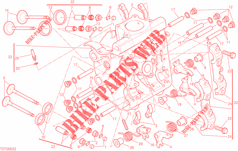 TESTA CILINDRO ORIZZONTALE per Ducati Monster 821 DARK 2015