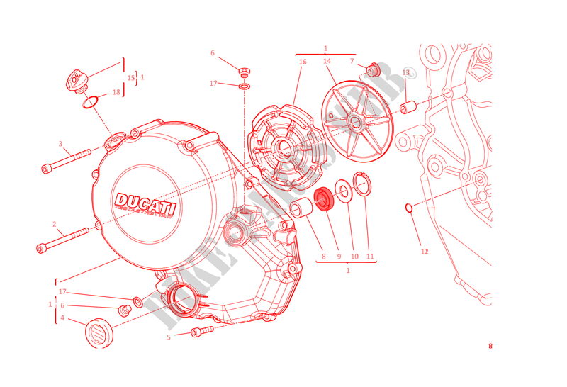 COPERCHIO FRIZIONE per Ducati Monster 1200 S 2015