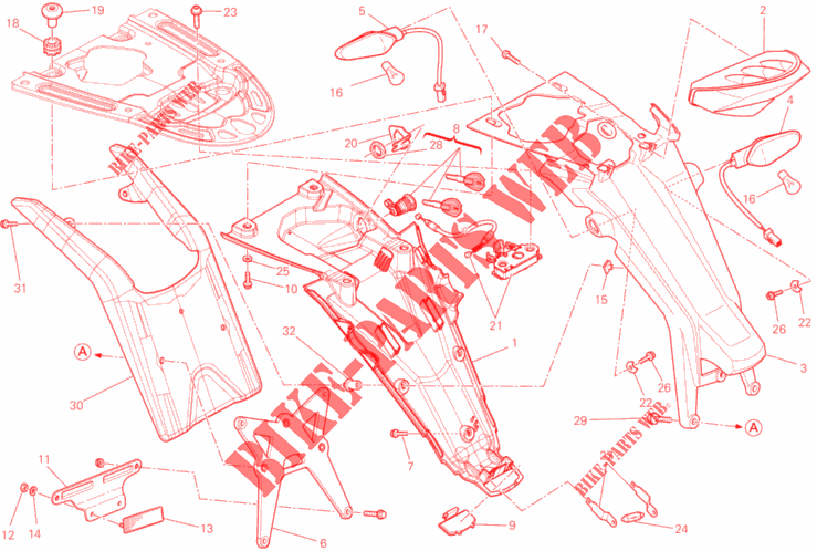 PORTATARGA   FANALE POSTERIORE (AUS) per Ducati Monster 796 2013