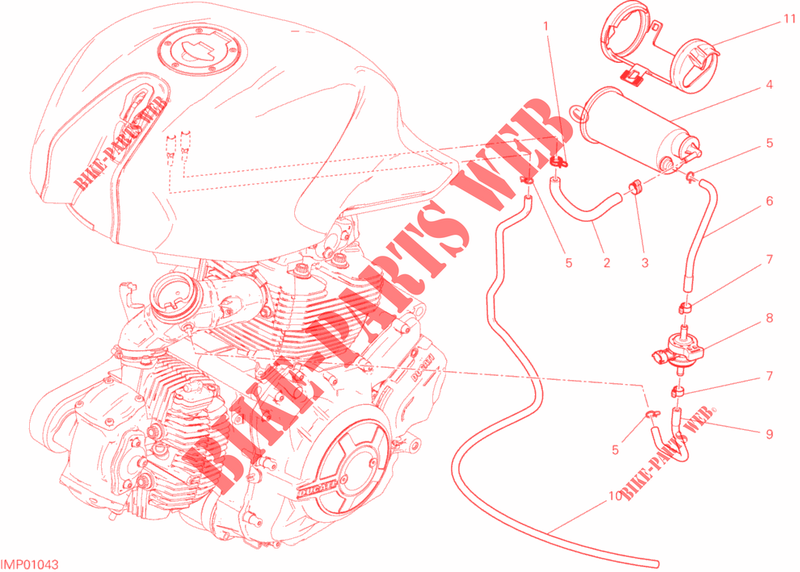 EVAPORATIVE EMISSION SYSTEM (EVAP) per Ducati Monster 797 2020