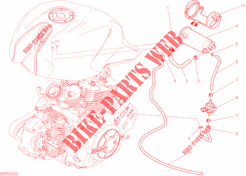 EVAPORATIVE EMISSION SYSTEM (EVAP) per Ducati Monster 797 + 2018