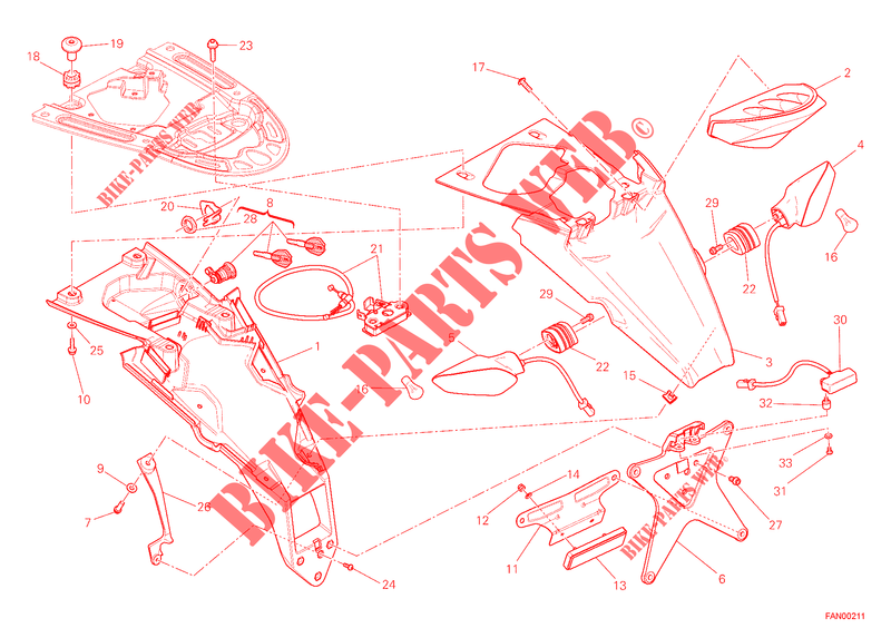 FANALE POSTERIORE per Ducati Monster 1100 EVO 2012