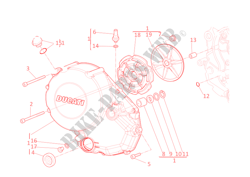 COPERCHIO FRIZIONE per Ducati Monster 696 ABS 2011