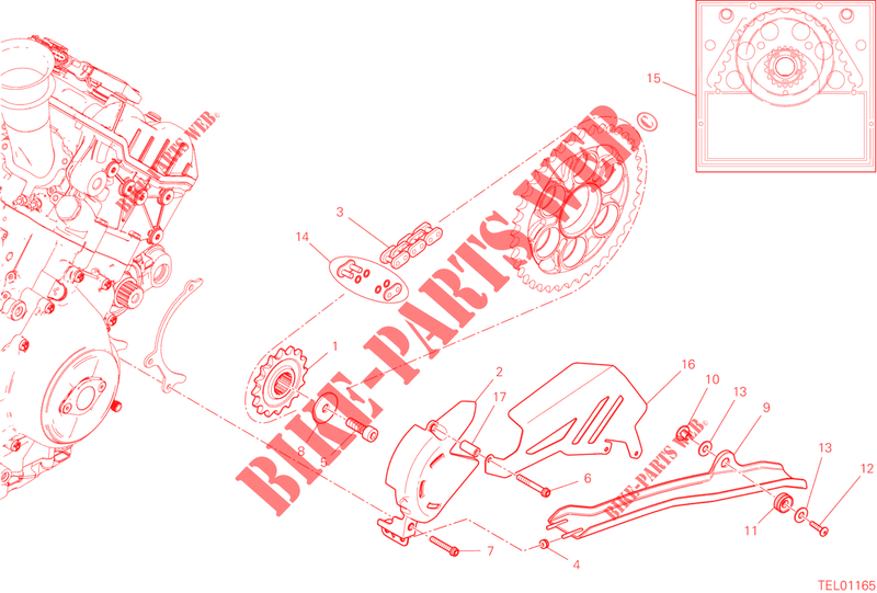 PIGNONE   CORONA   CATENA per Ducati Panigale 1100 V4 2019
