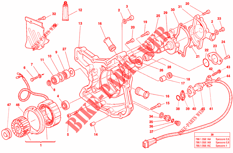 COPERCHIO / GENERATORE per Ducati 748 R SINGLE-SEAT 1998