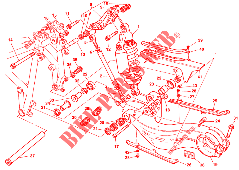 AMMORTIZZATORE POSTERIORE per Ducati 916 SPS 1998