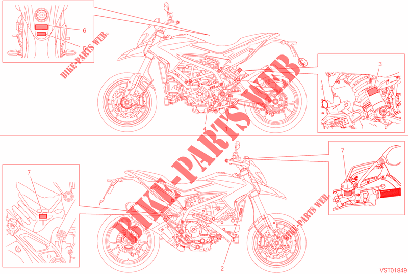 ETICHETTA DI AVVERTENZE per Ducati Hypermotard 939 SP 2018