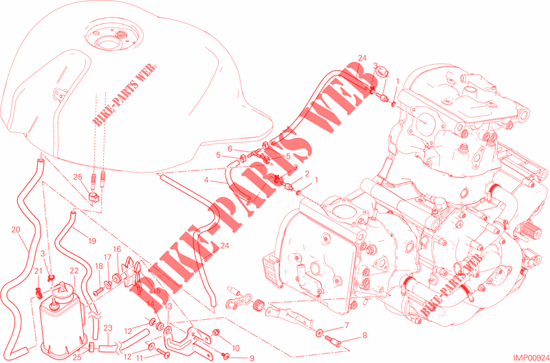 EVAPORATIVE EMISSION SYSTEM (EVAP) per Ducati Monster 821 2015
