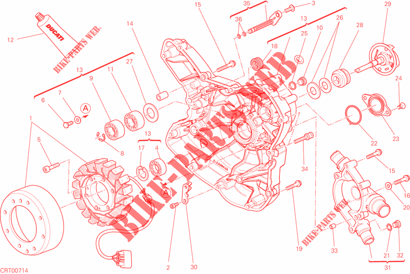 POMPA ACQUA   COPERCHIO ALTERNATORE per Ducati Monster 821 2015
