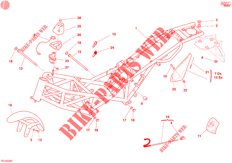 TELAIO per Ducati Monster 400 Dark 2005